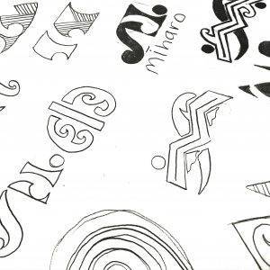 Sketches of Miharo Logo Concepts