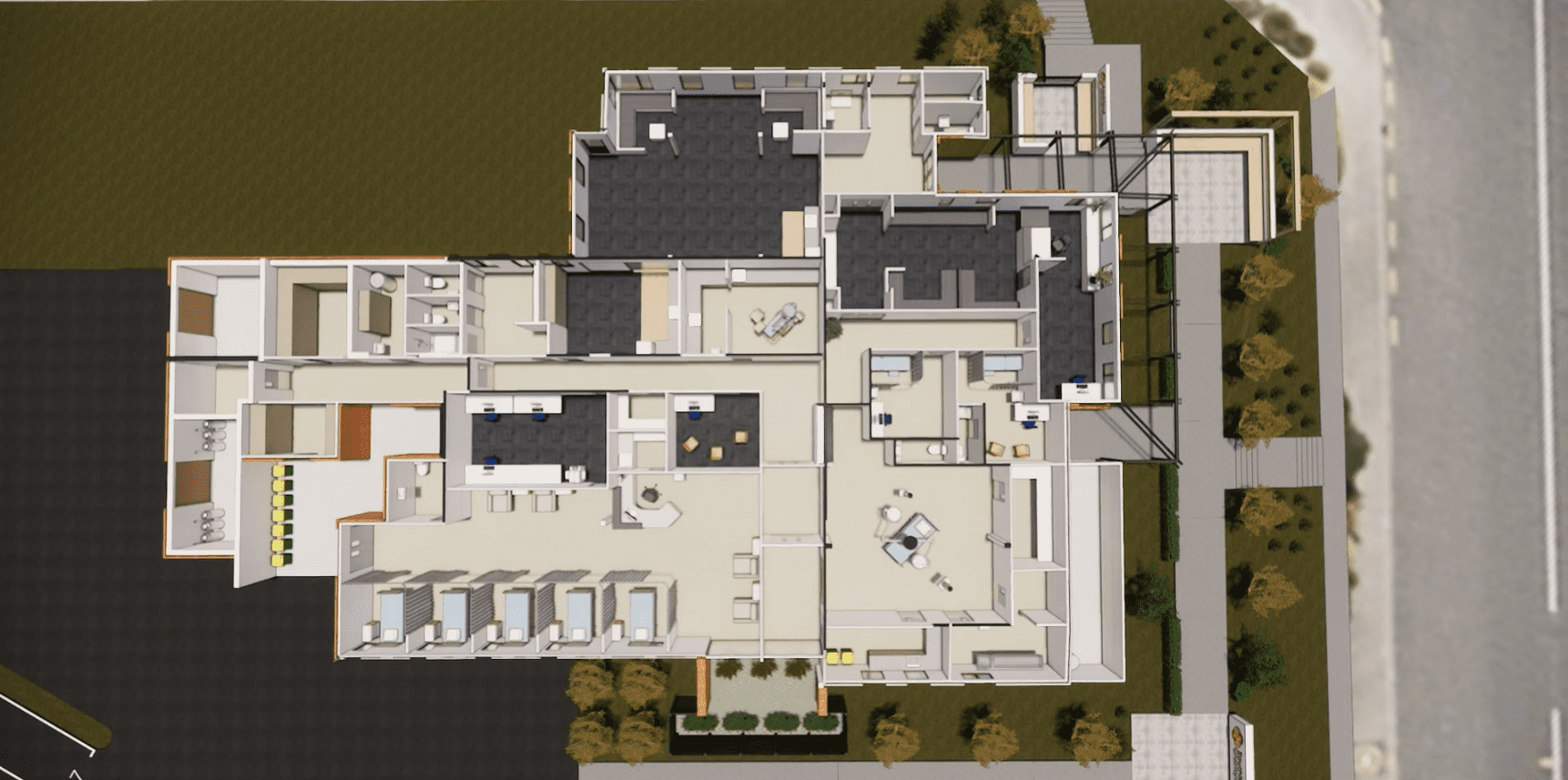 Top View Of Southland Charity Hospital 3D Floor Plan
