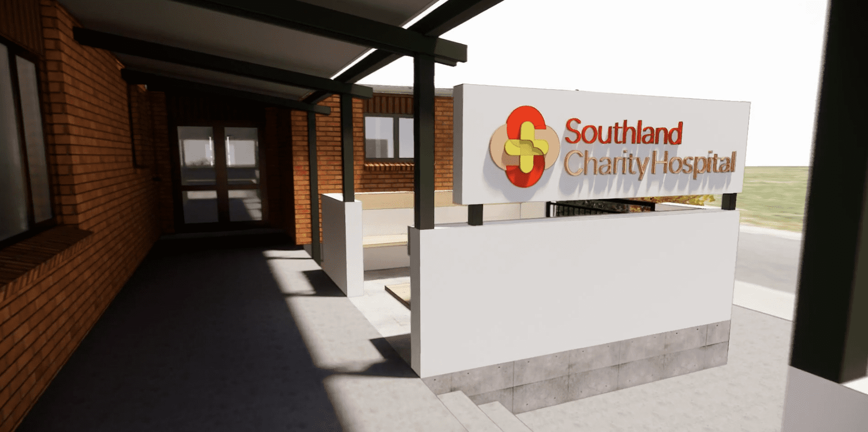 Southland Charity Hospital Entrance Way Mock Up