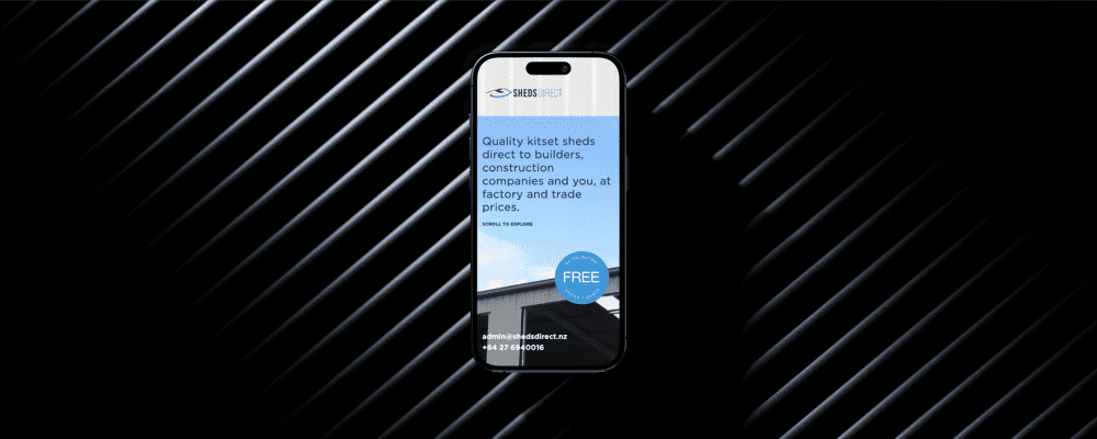 Sheds Direct website on a mobile phone
