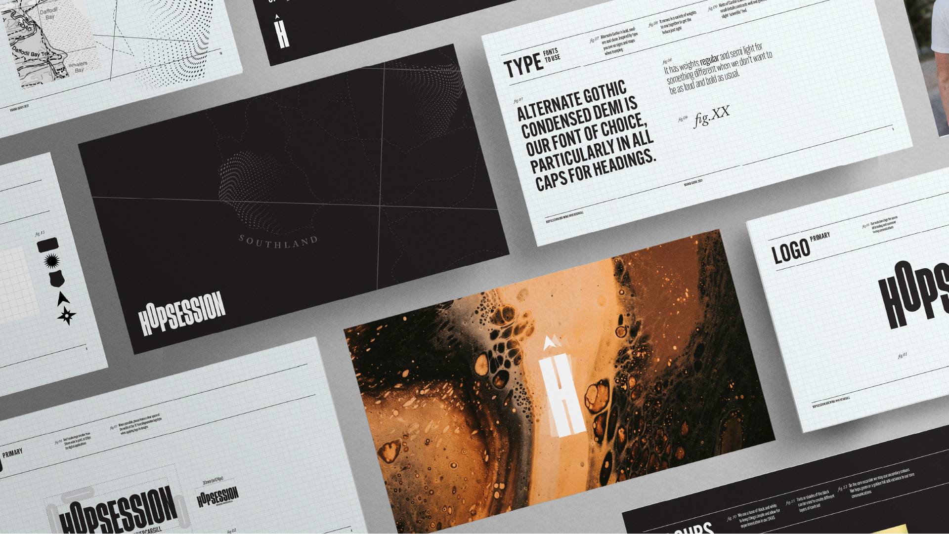 Hopsession Brewing logo and brand guide