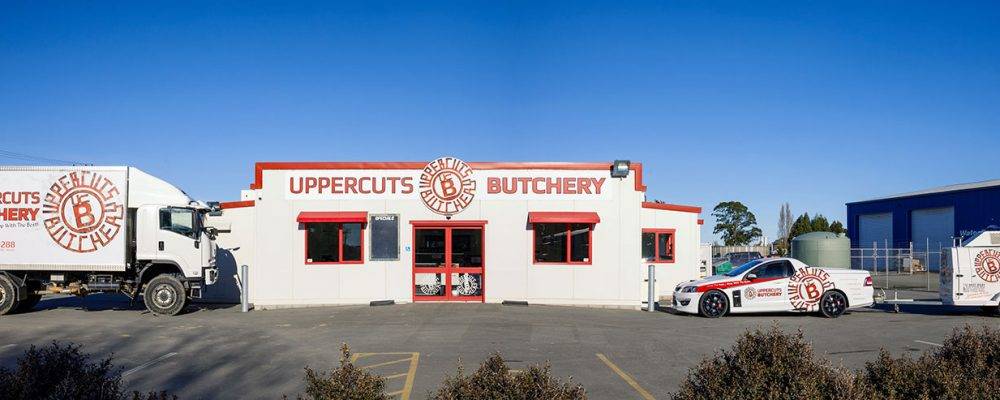 Uppercuts Butchery building with home kill truck and ute outside