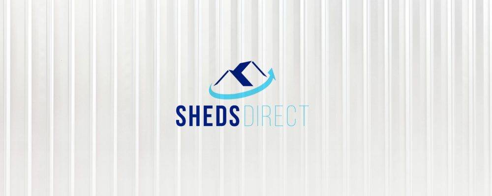 Sheds Direct Logo on Colorsteel background