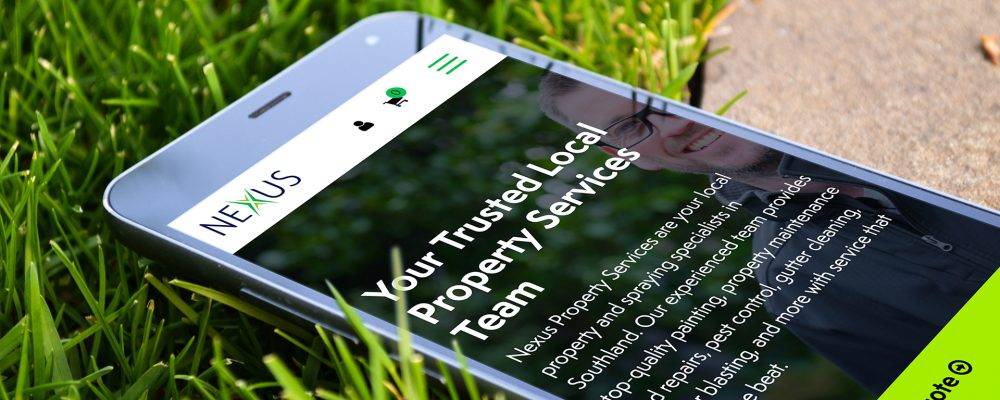Nexus property services website on a mobile phone
