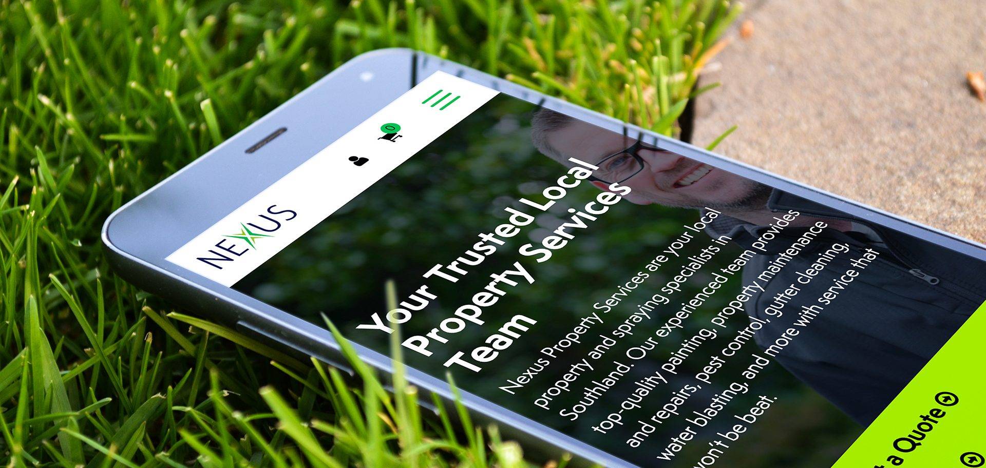 Nexus Property Services Website On A Mobile Phone