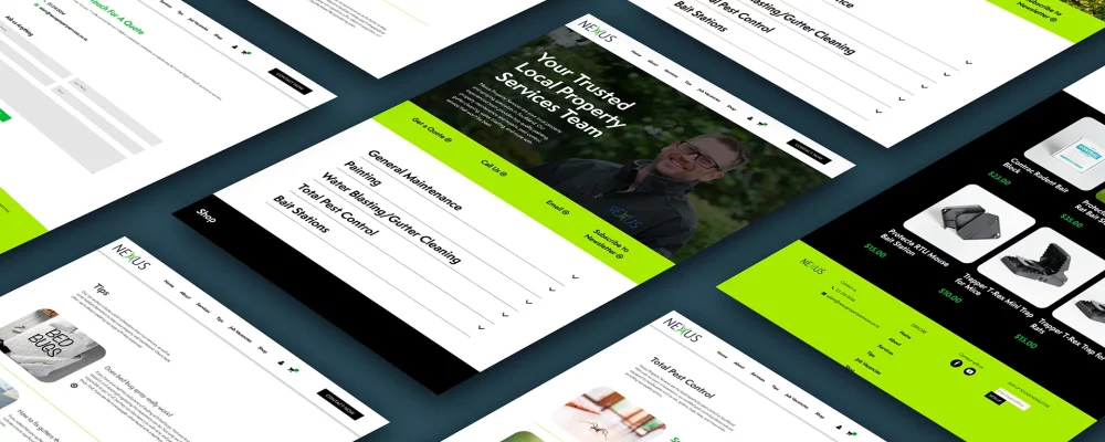 MOck up of Nexus property services website design