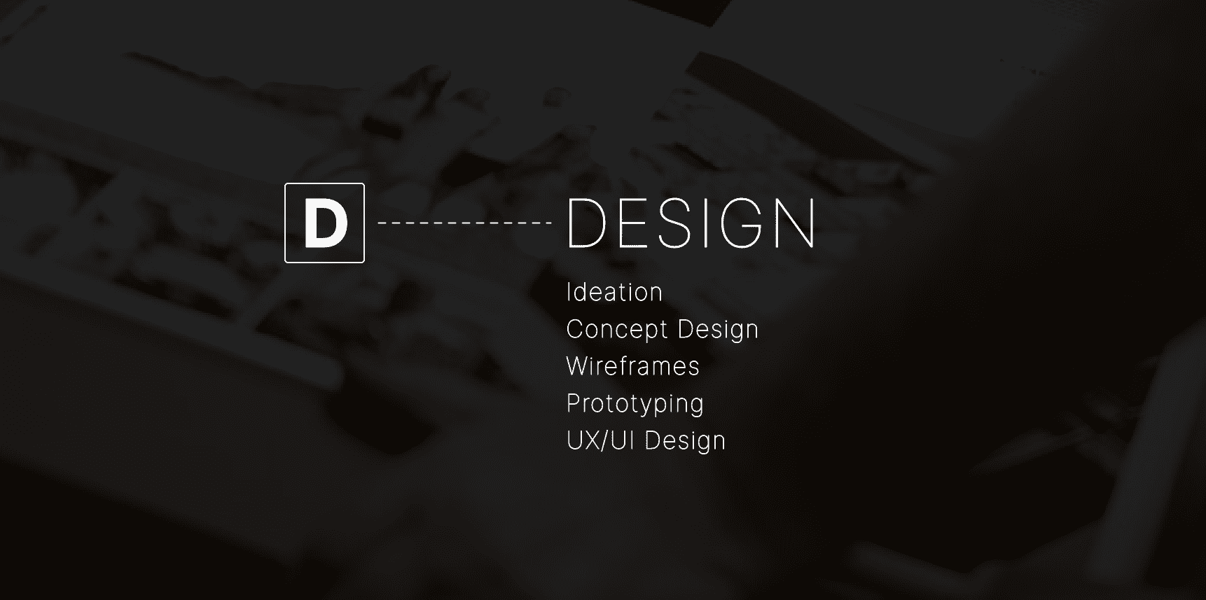 Design Banner with white text on black background from Back9 Creative IDEA framework
