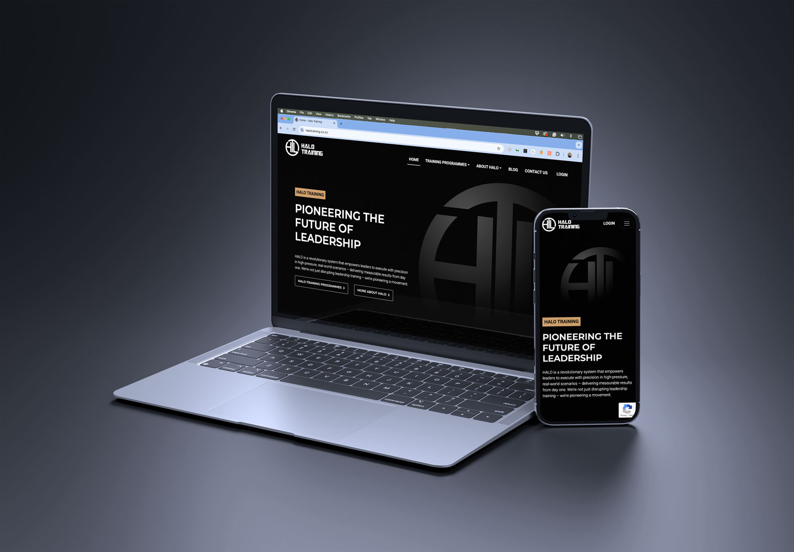 Halo Training – Website Project by Back9 Banner Image
