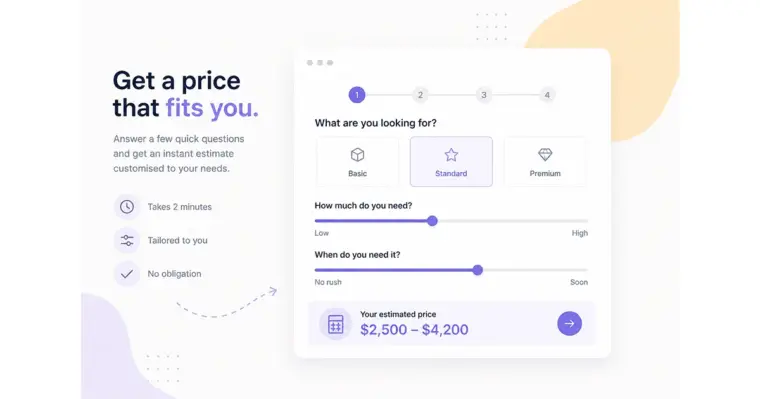 Example-Of-A-Pricing-Calculator-Self-Selection-Tool