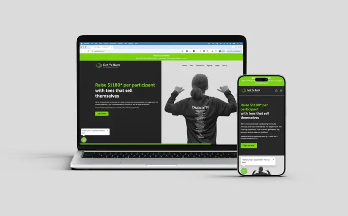 The Got Ya Back Platform, manages everything, from set up, collecting the funds and printing the tees. It’s a no-brainer Work Image