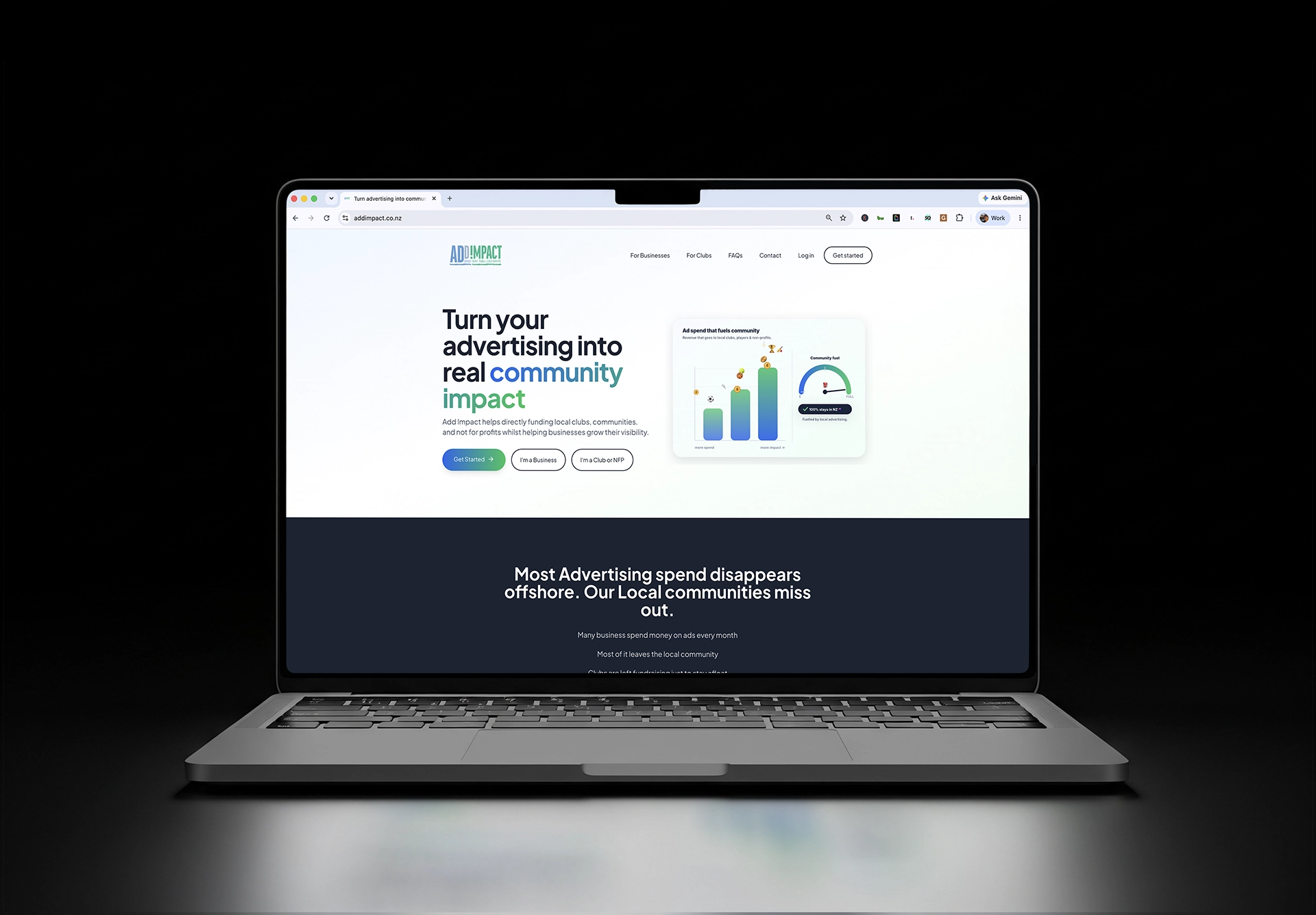 Add Impact Home Page On Laptop Mock Up