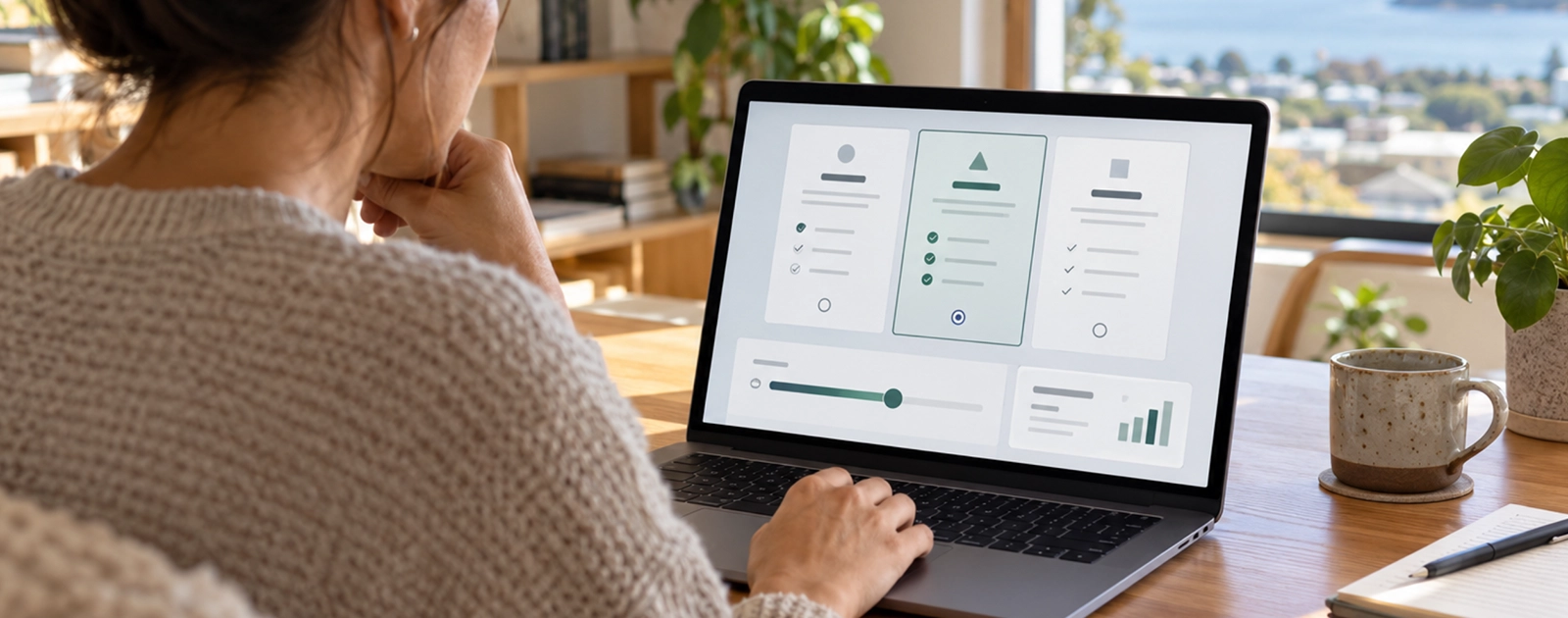 Gain the Tactical Advantage: Help Buyers Decide With Self-Service Tools 1 Buyer-Comparing-Options-Using-A-Self-Service-Tool-On-A-Website